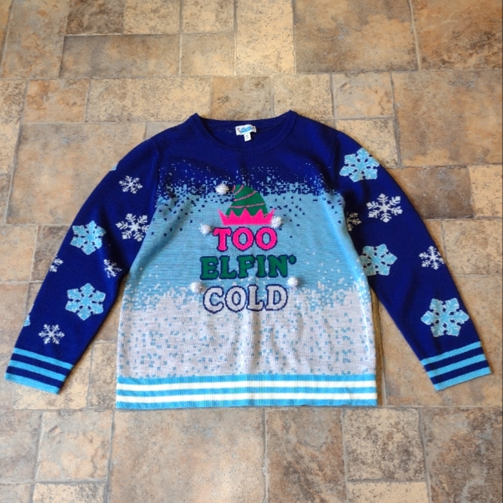 Too Elfin Cold Christmas sweater size XL